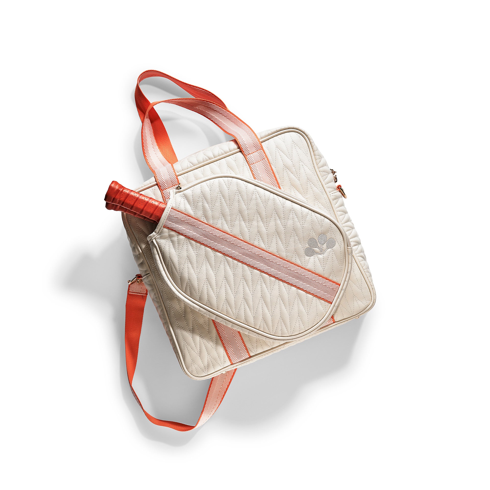 Esserly Pickleball Bag White Leather Top Down