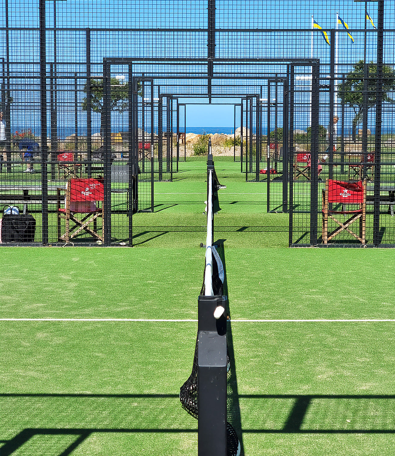 Four padel courts by the sea.